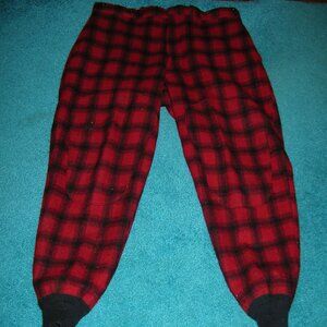Vintage WOOLRICH Red Black Buffalo Plaid Wool Hunting Pants Sz 40 Excellent Cond